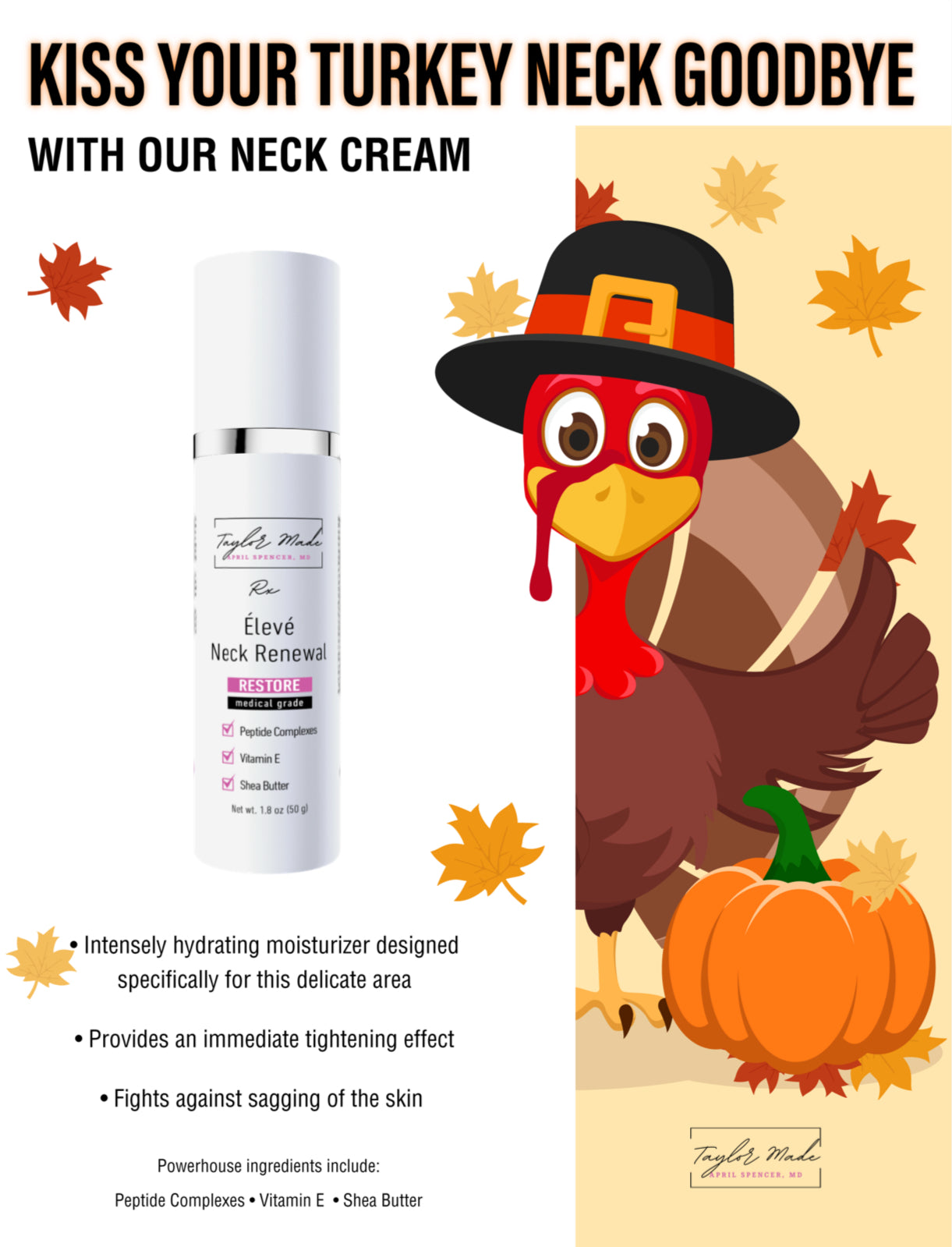 Élevé Neck Renewal - Advanced Neck & Décolleté Firming Cream | Peptide Complex | Oncology-Safe Anti-Aging Treatment