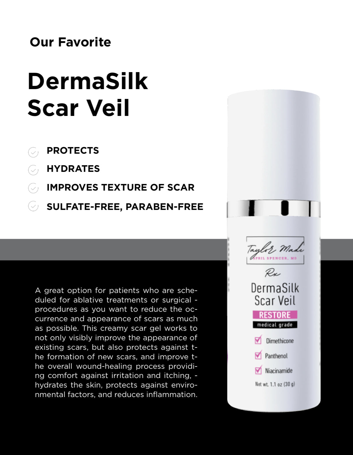 DermaSilk Scar Veil - Medical-Grade Silicone Scar Treatment | Post-Surgical & Radiation Care | Oncology-Safe Recovery Cream