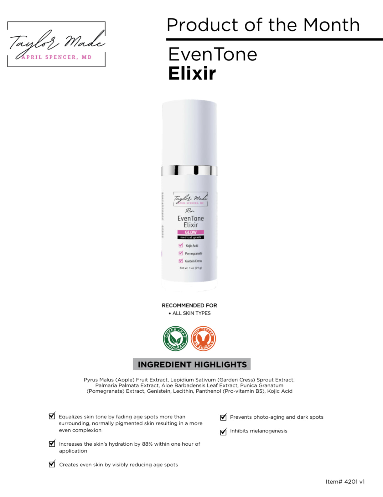 EvenTone Elixir - Botanical Skin Brightening Serum | Dark Spot & Hyperpigmentation Treatment | Oncology-Safe Post-Radiation Care